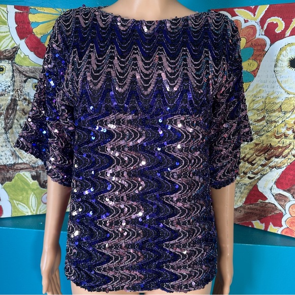 American Vintage Tops - Vintage Ann Green Blouse Sequin